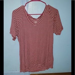 Red and white stripped top